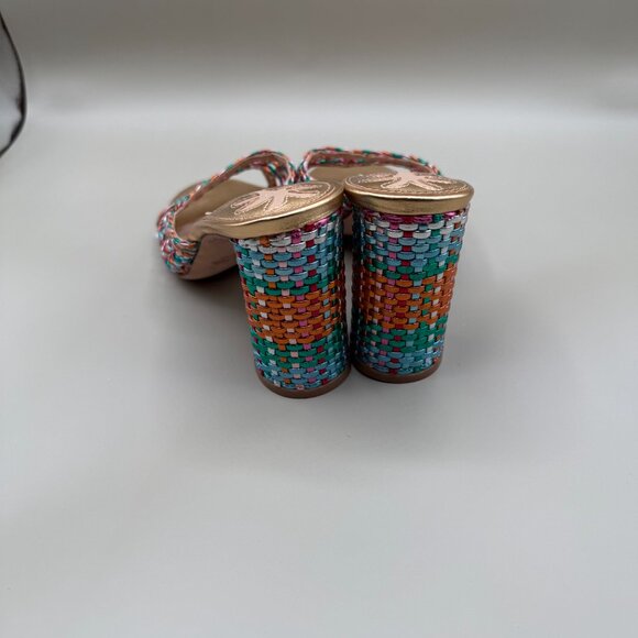 Antonio Melani x The Nat Note Riviera Rainbow Woven Metallic Slip-On Mules Sz 6 - Picture 8 of 9